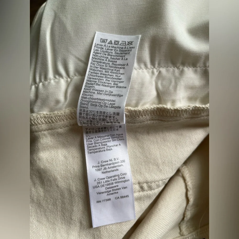 New J.Crew Women Cotton Thick Cream Pants Size 32